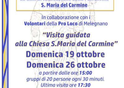 Locandina visita chiesa Carmine 2025, Pro Loco Melegnano