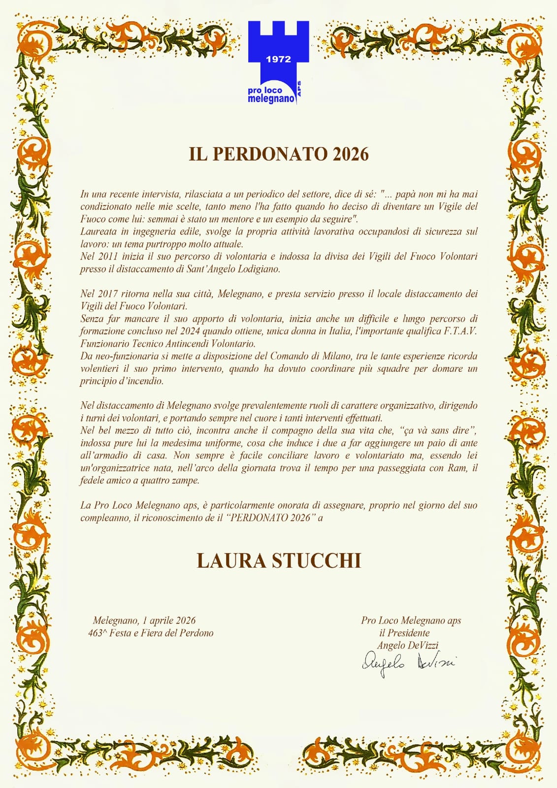 Pergamena Perdonato 2026